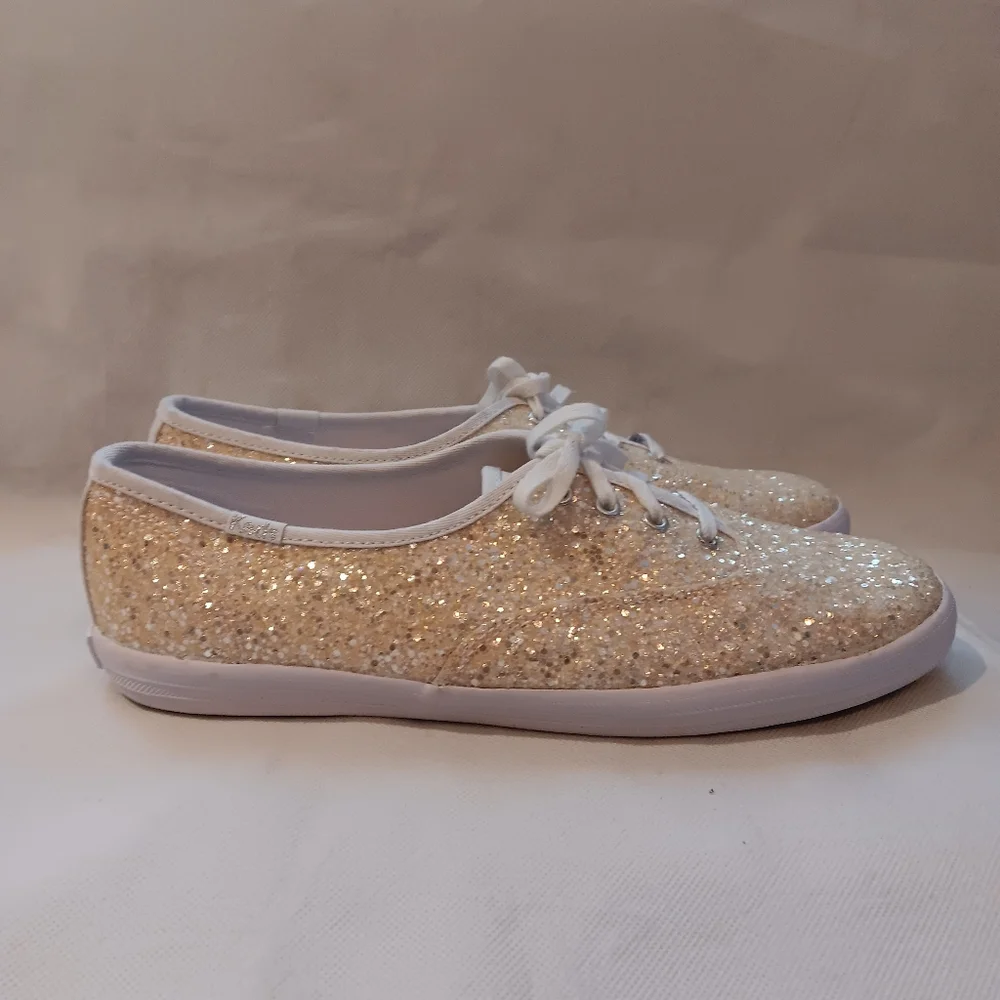 Keds Womens 8.5 Champion Glitter Celebrations Lace Up Sneaker Shoes